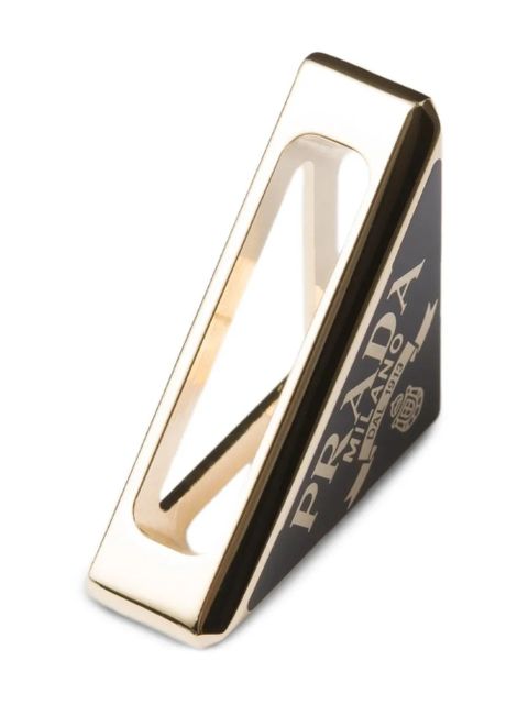Prada logo-design scarf clip - Gold - zdjęcie produktu nr 2