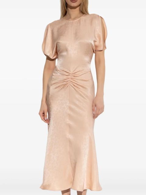 Victoria Beckham draped-detailing midi dress - Pink