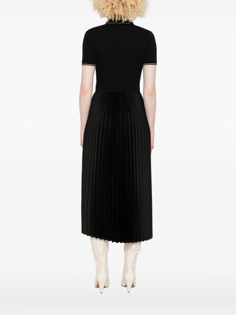 Maje pleated polo dress - Black