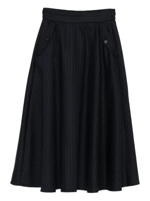 Golden Goose pinstriped logo-detail skirt - Blue