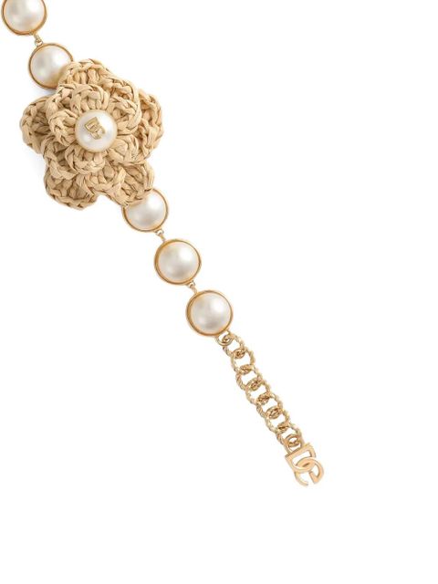 Dolce & Gabbana floral-appliqué bracelet - Gold - zdjęcie produktu nr 2