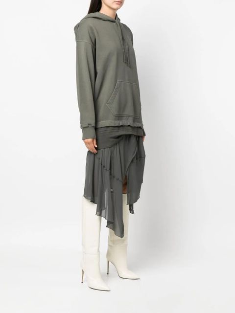 Diesel drawstring hooded dress - Green