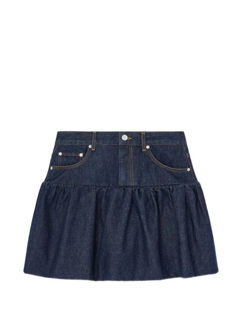 GANNI ruffled denim mini skirt - Blue - zdjęcie produktu nr 1