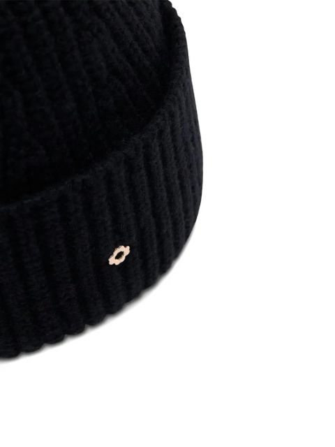 Maje ribbed flower beanie - Blue