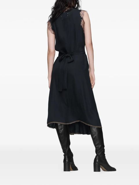 Maison Margiela lace-trim midi dress - Black