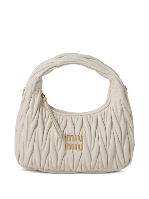 Miu Miu Wander matelassé nappa leather hobo bag - Neutrals - zdjęcie produktu nr 1