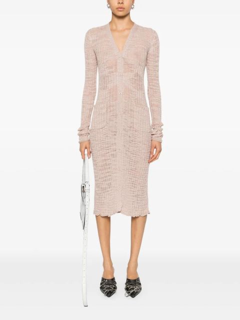 Acne Studios semi-sheer panel ribbed-knit cardigan - Pink - zdjęcie produktu nr 2