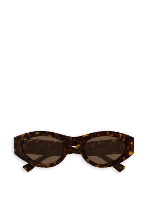 Gucci Eyewear round logo-detail sunglasses - Brown - zdjęcie produktu nr 1