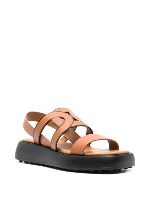 Tod's cut-out chain leather sandals - Brown - zdjęcie produktu nr 2