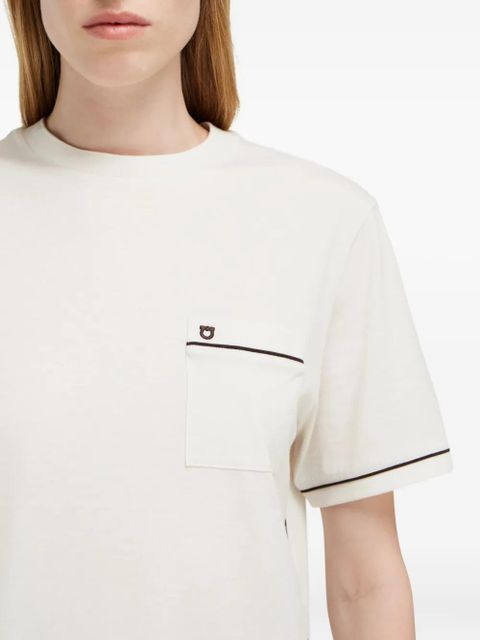 Ferragamo contrasting-trim T-shirt - White