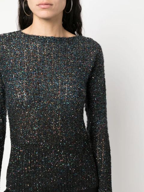 Maison Margiela sequin-embellished knitted jumper - Blue
