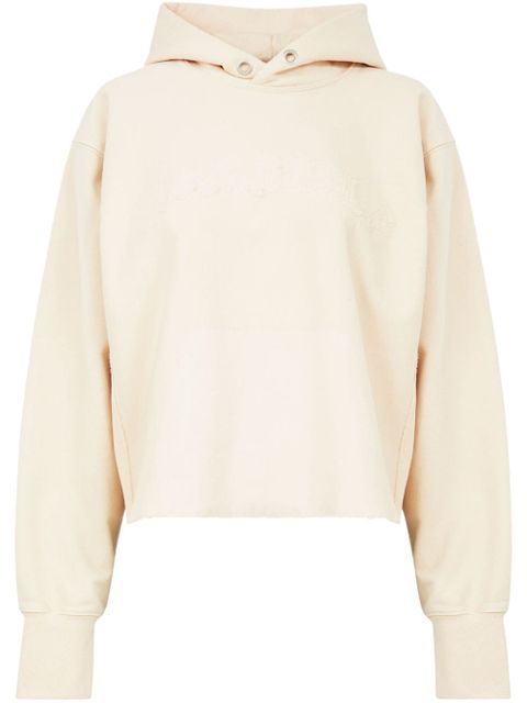 Maison Margiela logo-embroidered cotton hoodie - Neutrals - zdjęcie produktu nr 1