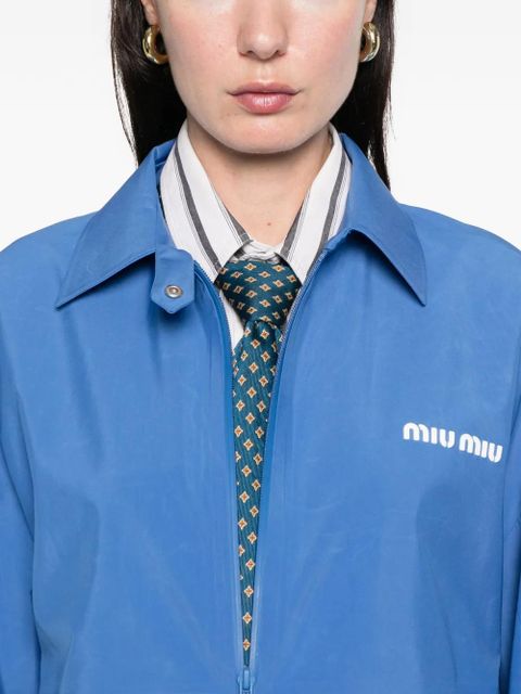 Miu Miu zip-up windbreaker - Blue