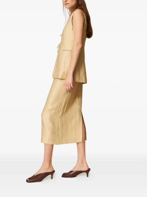 TWINSET slit midi skirt - Neutrals