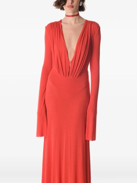 MANURÍ Suki long-sleeve maxi dress - Red