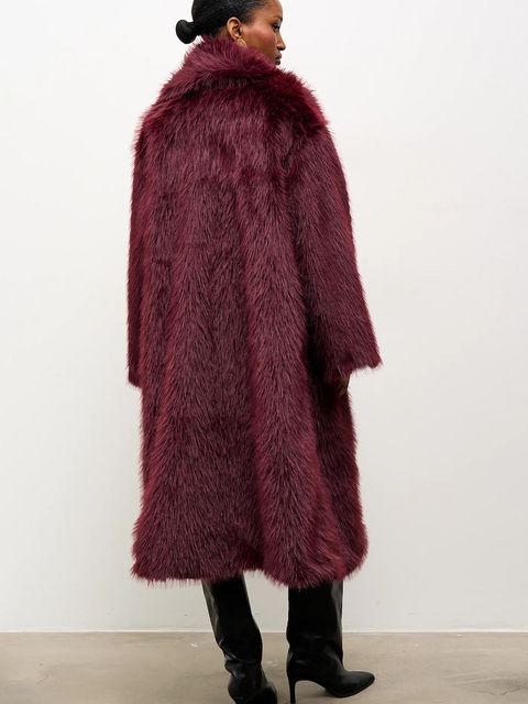 Answear.LAB płaszcz kolor bordowy