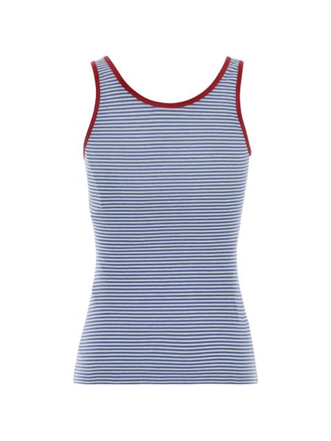Prada striped embroidered tank top - Blue - zdjęcie produktu nr 2