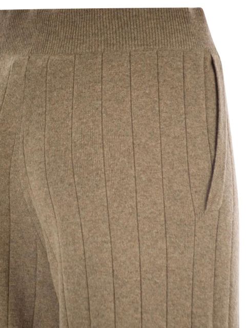 Max Mara ribbed wide-leg jardin track pants - Neutrals