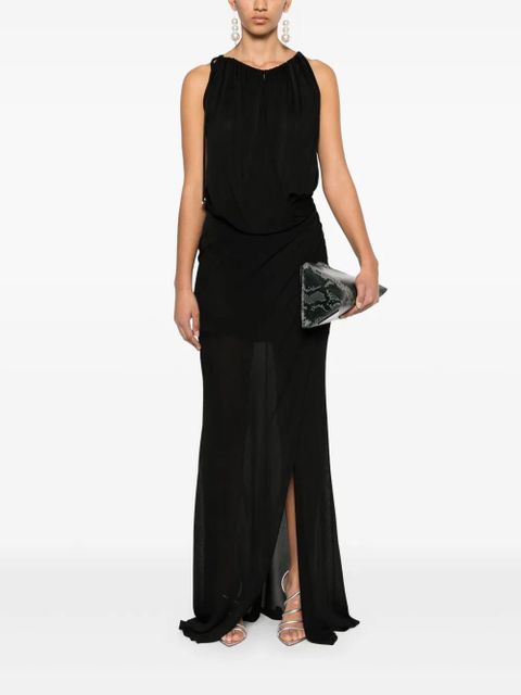 Blumarine draped-detail maxi dress - Black - zdjęcie produktu nr 2