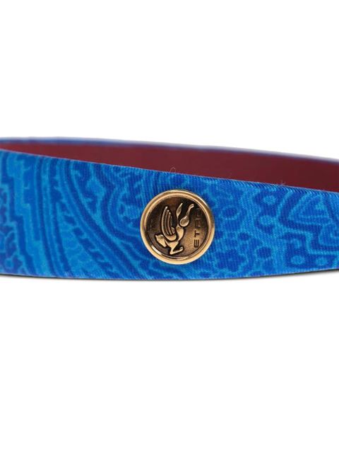 ETRO patterned logo-plaque headband - Blue