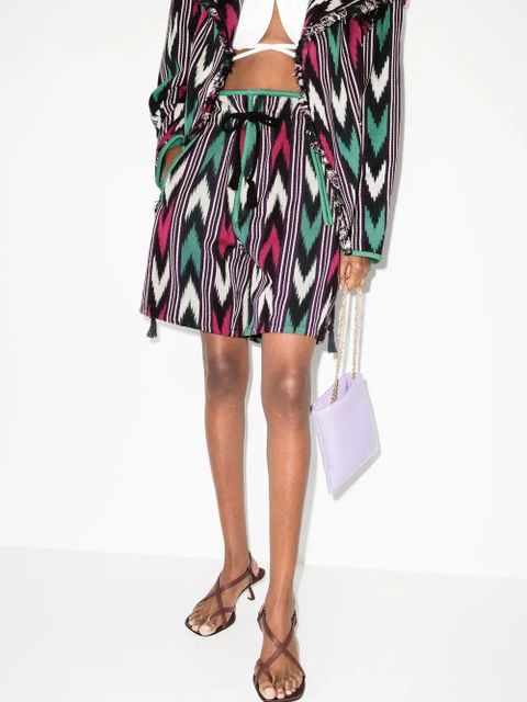 MARANT ÉTOILE zigzag-print high-waisted shorts - Neutrals - zdjęcie produktu nr 2