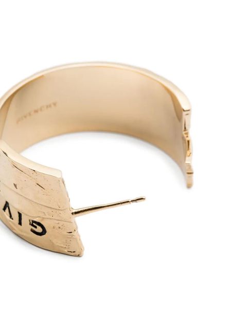 Givenchy logo-engraved hoop earrings - Gold - zdjęcie produktu nr 2