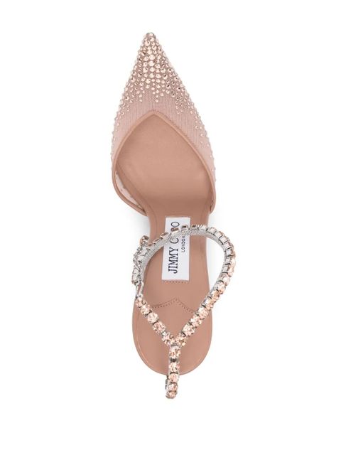 Jimmy Choo Saeda 100mm crystal-embellished pumps - Pink