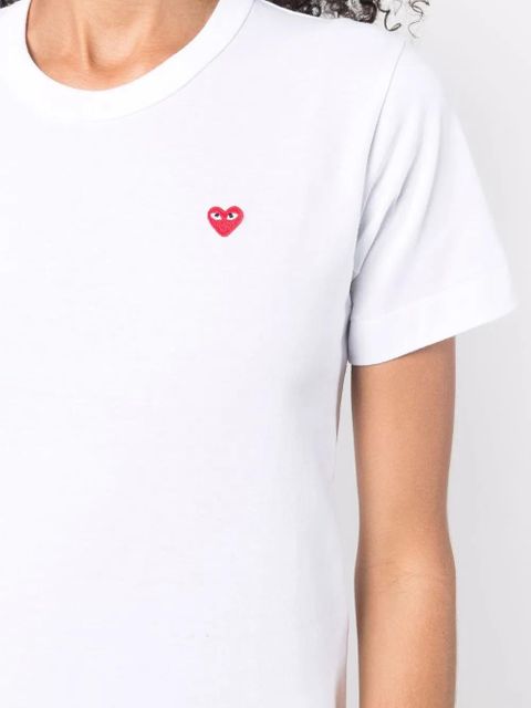 Comme Des Garçons Play logo-patch cotton T-shirt - White - zdjęcie produktu nr 1