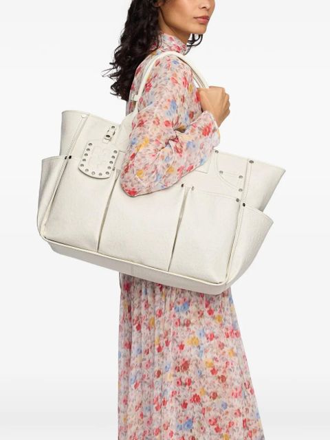 GANNI Posy ostrich-effect shoulder bag - White - zdjęcie produktu nr 2