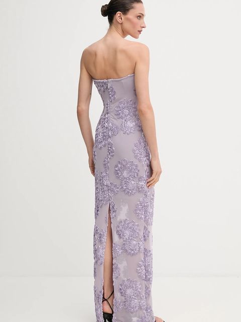 Rotate sukienka kolor fioletowy maxi dopasowana 1142161429