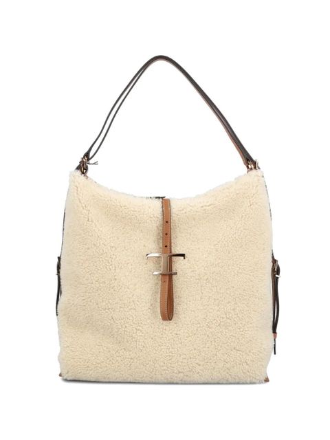 Tod's shearling T-buckle shoulder bag - Neutrals - zdjęcie produktu nr 1