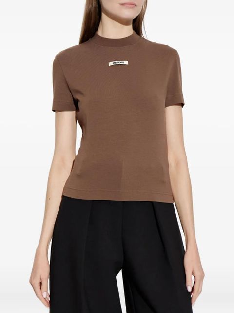 Jacquemus logo-patch T-shirt - Brown - zdjęcie produktu nr 2