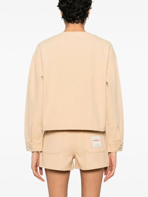 SANDRO pocket cotton jacket - Neutrals