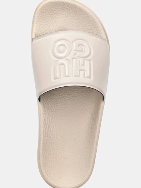 HUGO klapki Match damskie kolor beżowy 50538606