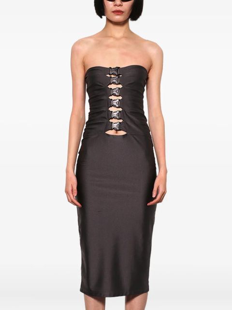 Coperni buckle-detail strapless midi dress - Grey - zdjęcie produktu nr 2