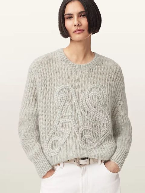 AllSaints sweter z dodatkiem wełny CHAIN - zdjęcie produktu nr 1