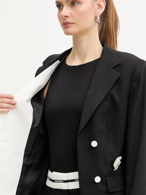 Karl Lagerfeld marynarka z dodatkiem wełny BW ESSENTIAL