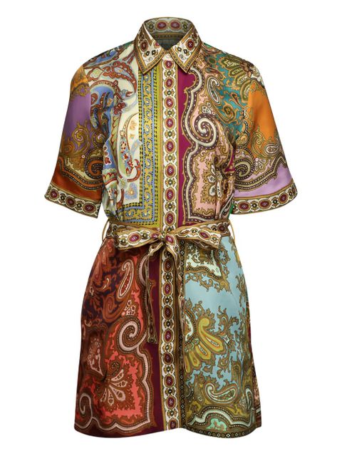 ALEMAIS Clemenza Spliced paisley-print mini dress - Neutrals - zdjęcie produktu nr 1