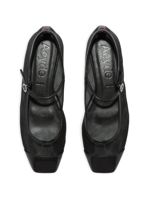 Aeyde Uma mesh ballet flats - Black