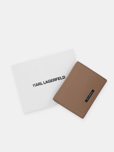Karl Lagerfeld portfel IKON damski kolor beżowy B1W32004