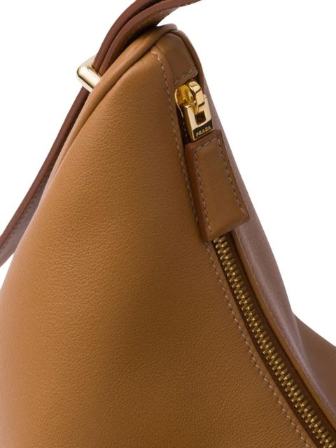Prada large Arqué leather shoulder bag - Brown