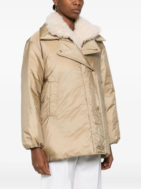 Moncler Voue sherpa-collar quilted jacket - Neutrals
