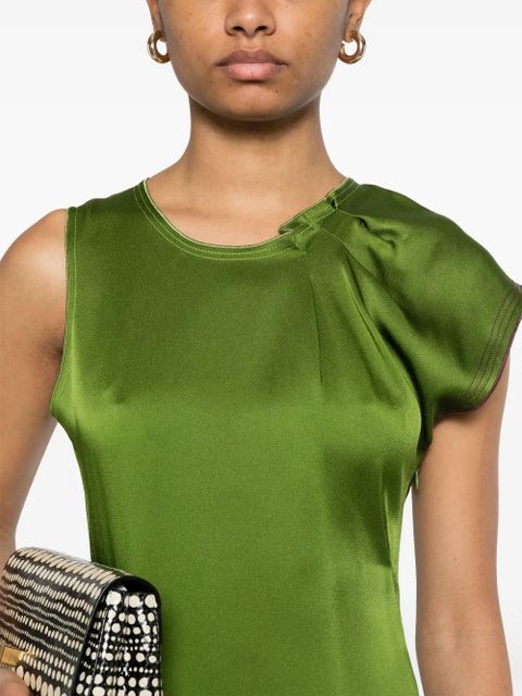 Victoria Beckham draped tuck-detail midi dress - Green