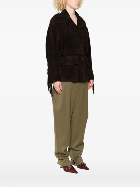 Nour Hammour Cassidy suede jacket - Brown