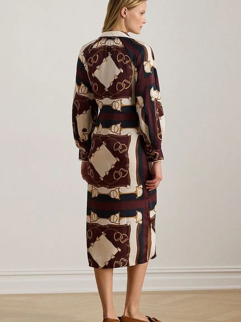 Lauren Ralph Lauren sukienka kolor brązowy mini rozkloszowana 200P03555 - zdjęcie produktu nr 2