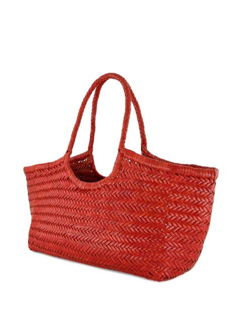 DRAGON DIFFUSION herringbone leather tote bag - Red