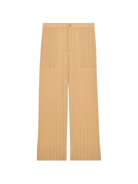 Saint Laurent pinstriped wide-leg trousers - Neutrals - zdjęcie produktu nr 1