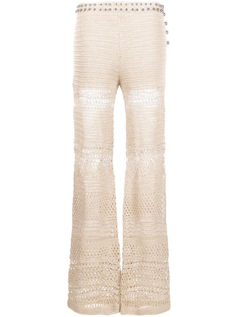 Rabanne high-waisted knitted trousers - Neutrals - zdjęcie produktu nr 1