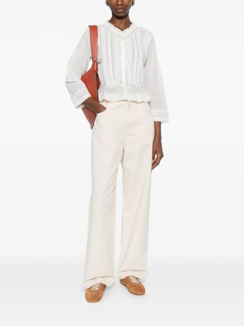 DÔEN Hillock lace-detail blouse - White - zdjęcie produktu nr 1