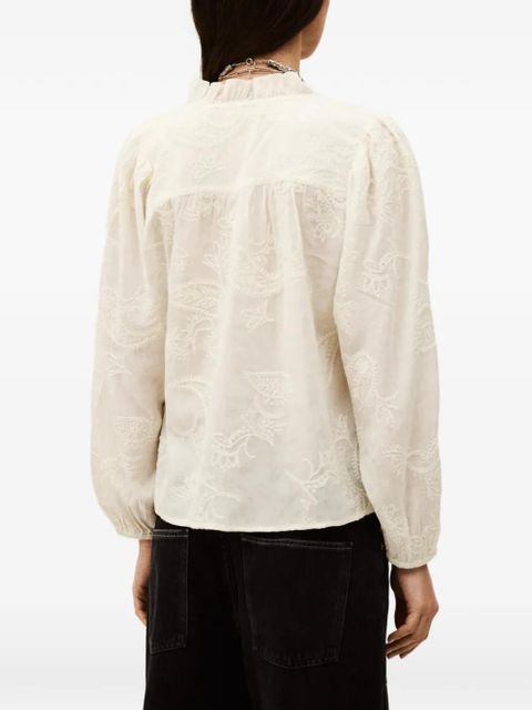Ba&Sh Petty ruffled embroidered blouse - White